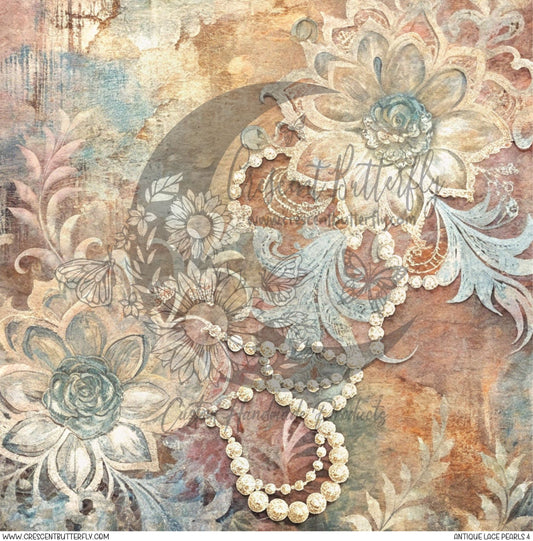 Antique Lace Pearls 4 Printed Vinyl Sheet/Wrap