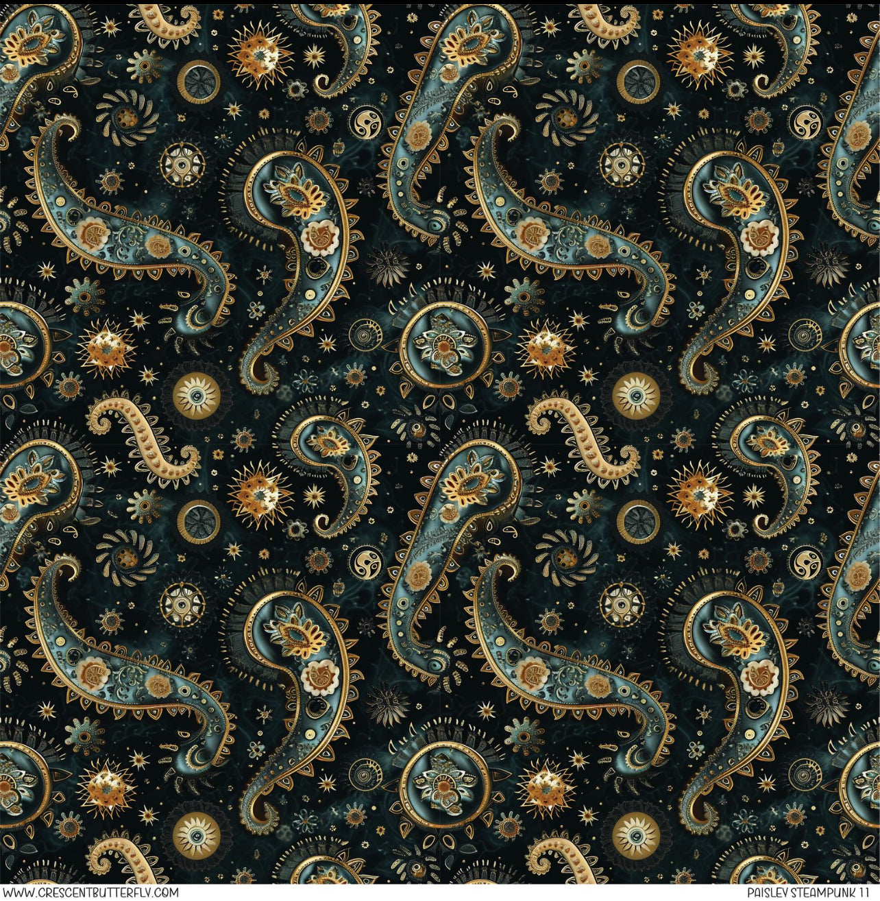 Paisley Steampunk 11 Printed Vinyl Sheet/Wrap