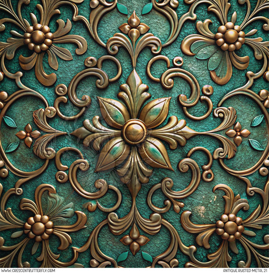 Antique Rusted Metal 21 Printed Vinyl Sheet/Wrap