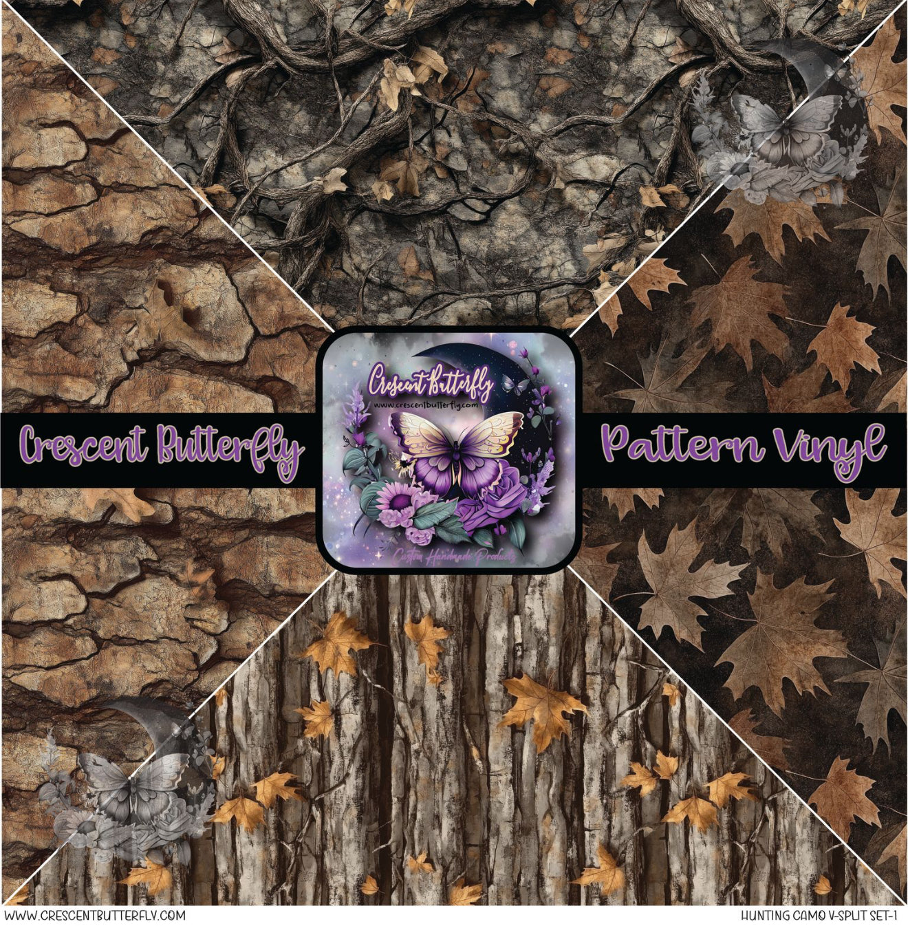 Hunting Camo V-Split Set-1 Printed Vinyl Sheet/Wrap