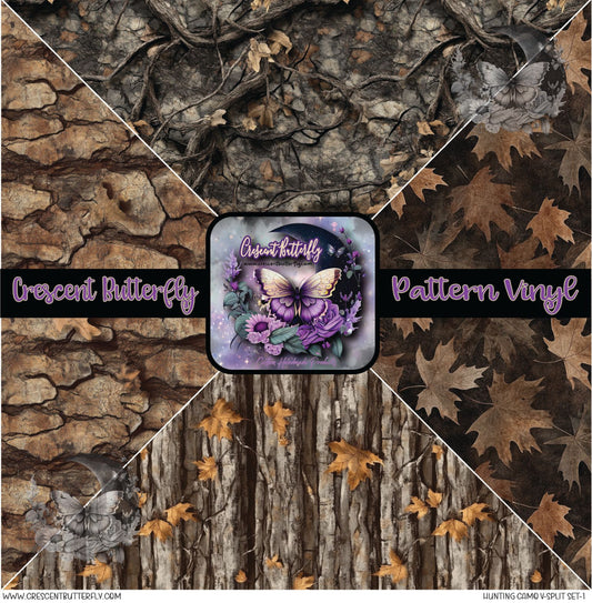 Hunting Camo V-Split Set-1 Printed Vinyl Sheet/Wrap