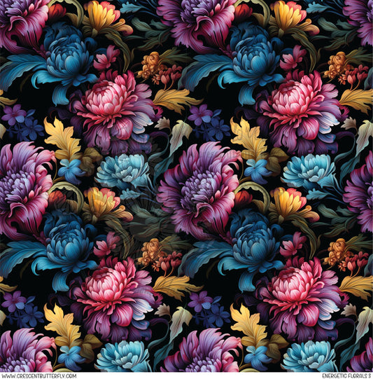 Energetic Florals 3 Printed Vinyl Sheet/Wrap