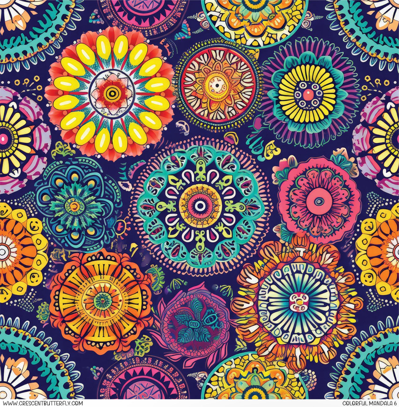 Colorful Mandala 6 Printed Vinyl Sheet-Tumbler Wrap