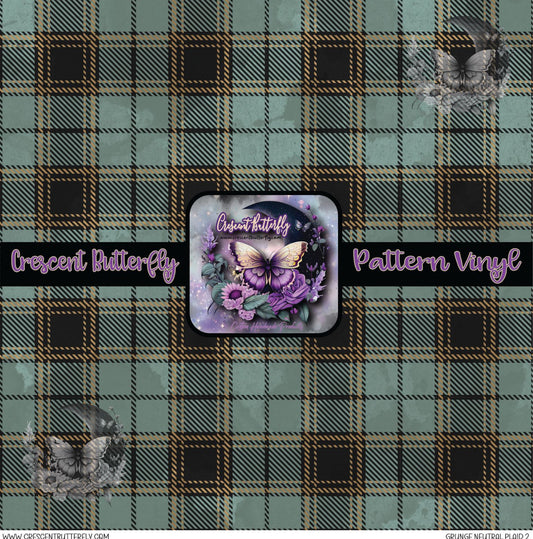 Grunge Neutral Plaid 2 Printed Vinyl Sheet/Wrap