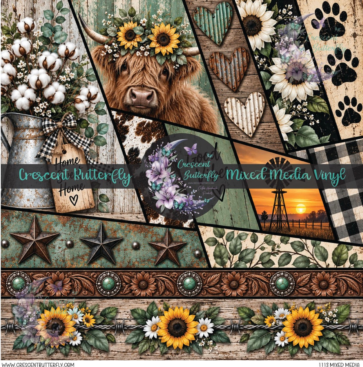 1113 Mixed Media Printed Vinyl Sheet/Wrap