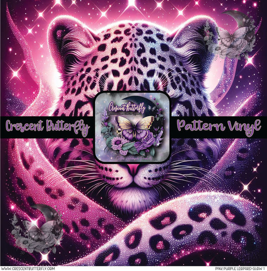 Pink Purple Leopard Glow 1 Printed Vinyl Sheet/Wrap