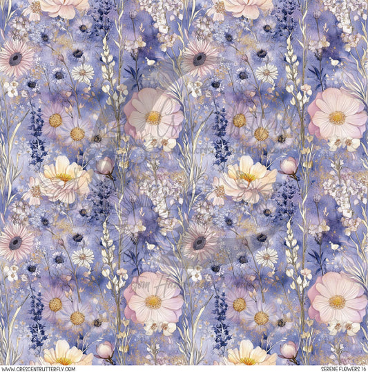 Serene Flowers 16 Printed Vinyl Sheet/Wrap
