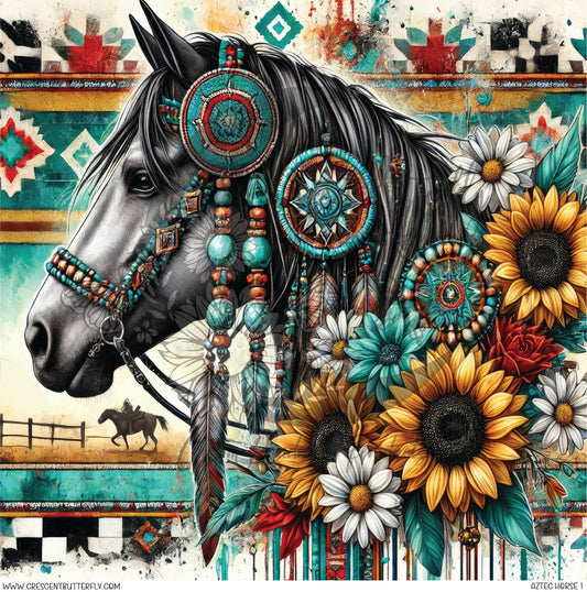 Aztec Horse 1 Printed Vinyl Sheet/Wrap