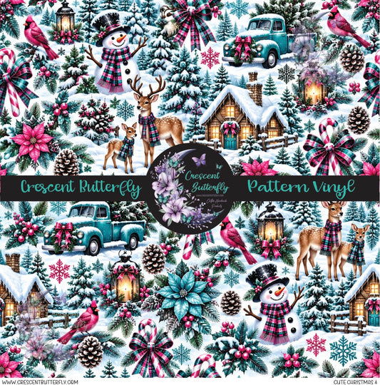 Cute Christmas 4 Printed Vinyl Sheet/Wrap