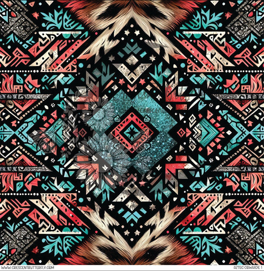 Aztec Cowhide 1 Printed Vinyl Sheet/Wrap