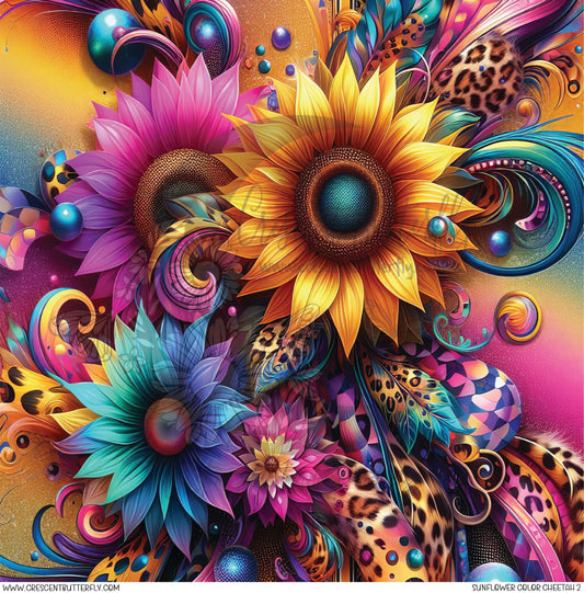 Sunflower Color Cheetah 2 Printed Vinyl Sheet/Wrap