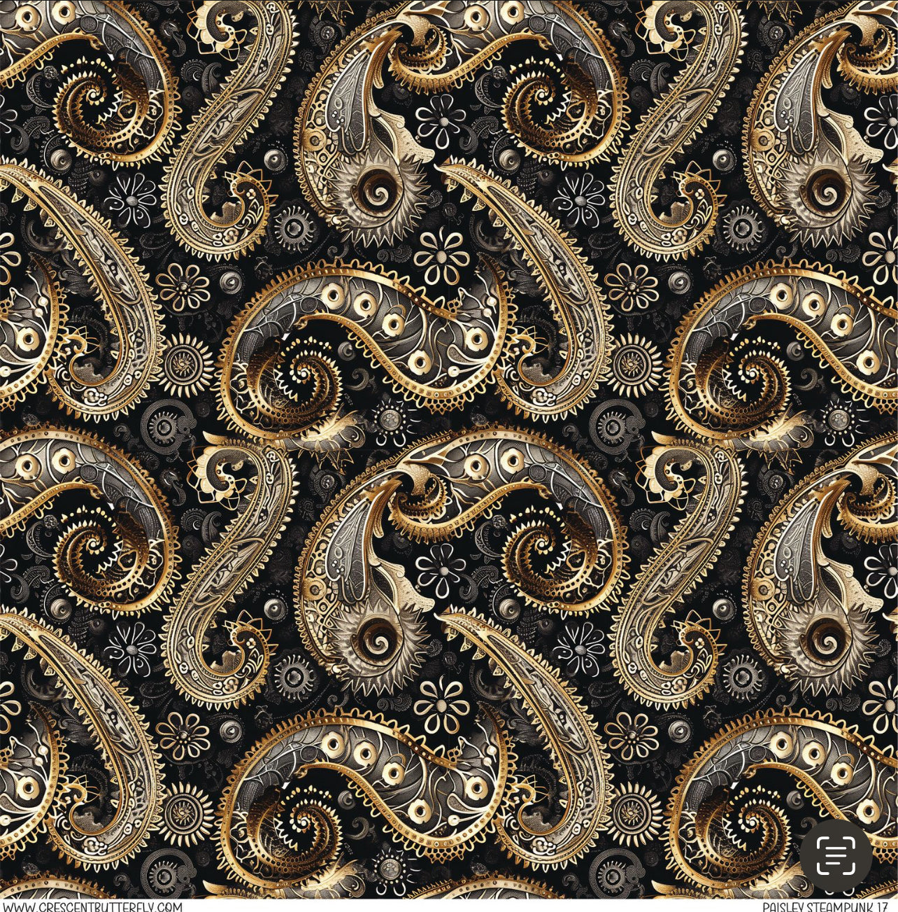 Paisley Steampunk 17 Printed Vinyl Sheet/Wrap