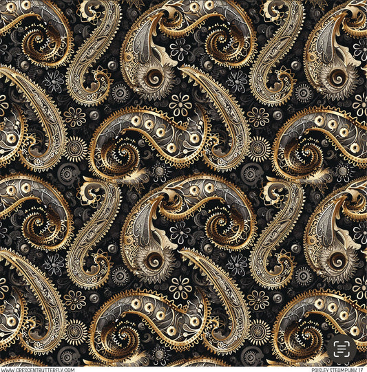 Paisley Steampunk 17 Printed Vinyl Sheet/Wrap