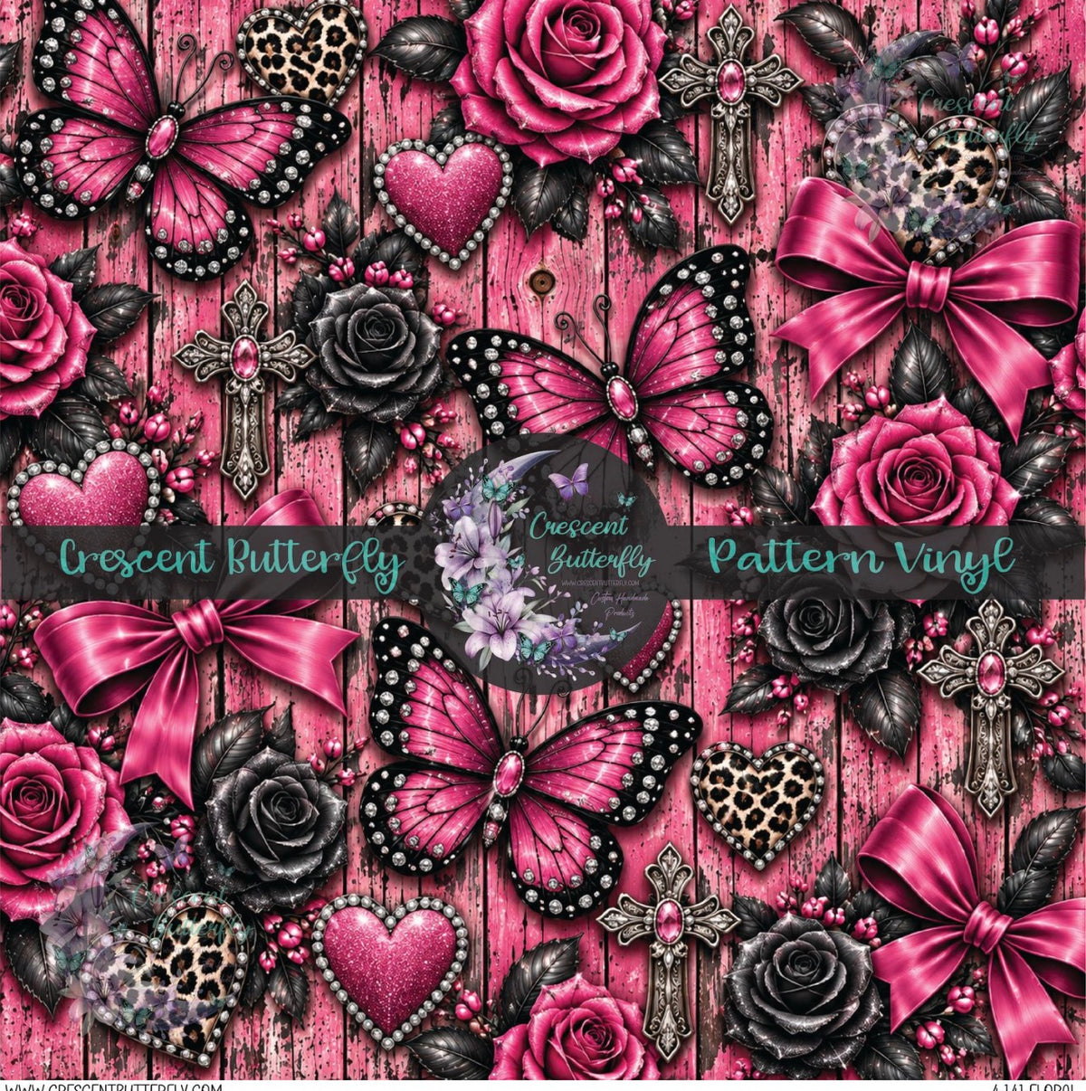 4-141-Floral Printed Vinyl Sheet/Wrap