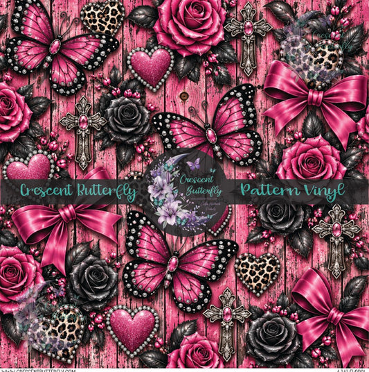 4-141-Floral Printed Vinyl Sheet/Wrap