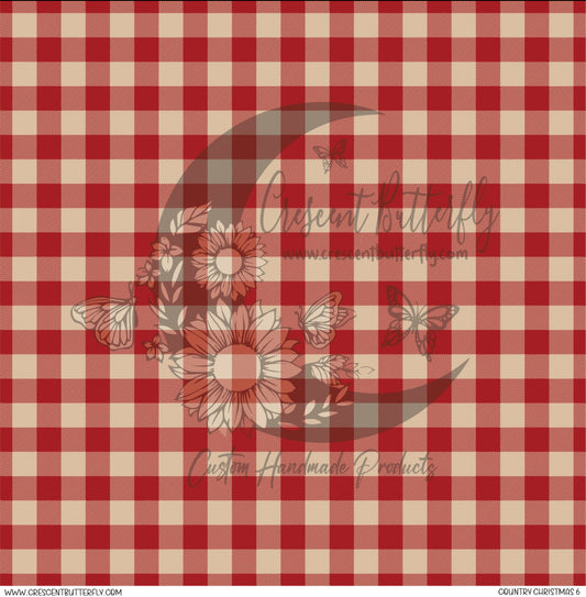 Country Christmas 6 Printed Vinyl Sheet/Wrap