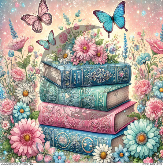 Pastel Book Lover Printed Vinyl Sheet/Wrap