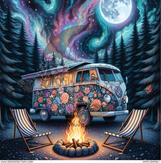 Hippie Camping 1 Printed Vinyl Sheet/Wrap