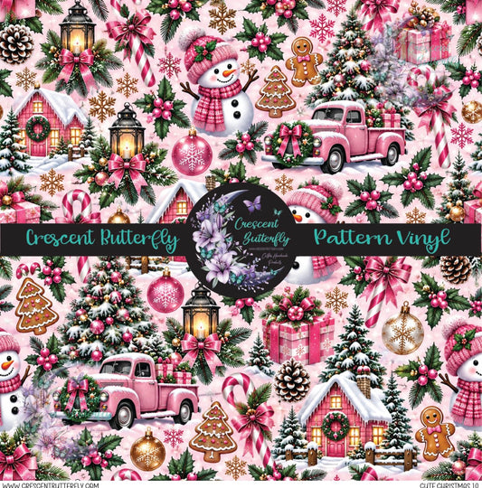 Cute Christmas 10 Printed Vinyl Sheet/Wrap