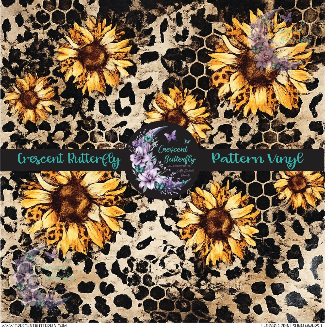 Leopard Print Sunflowers 1 Printed Vinyl Sheet/Wrap