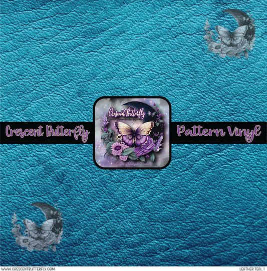 Leather Teal 1 Printed Vinyl Sheet/Wrap