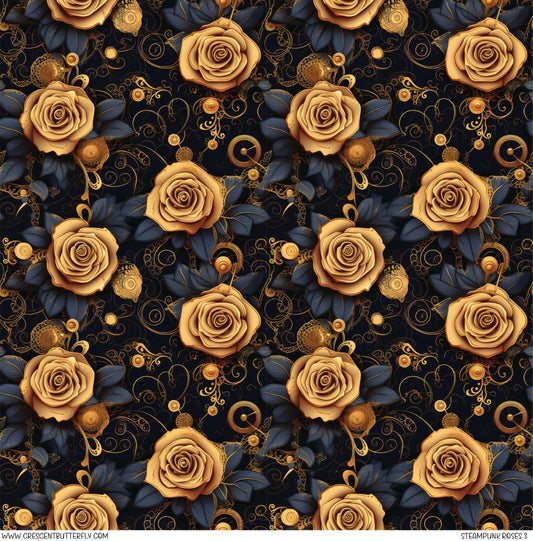 Steampunk Roses 3 Printed Vinyl Sheet/Wrap