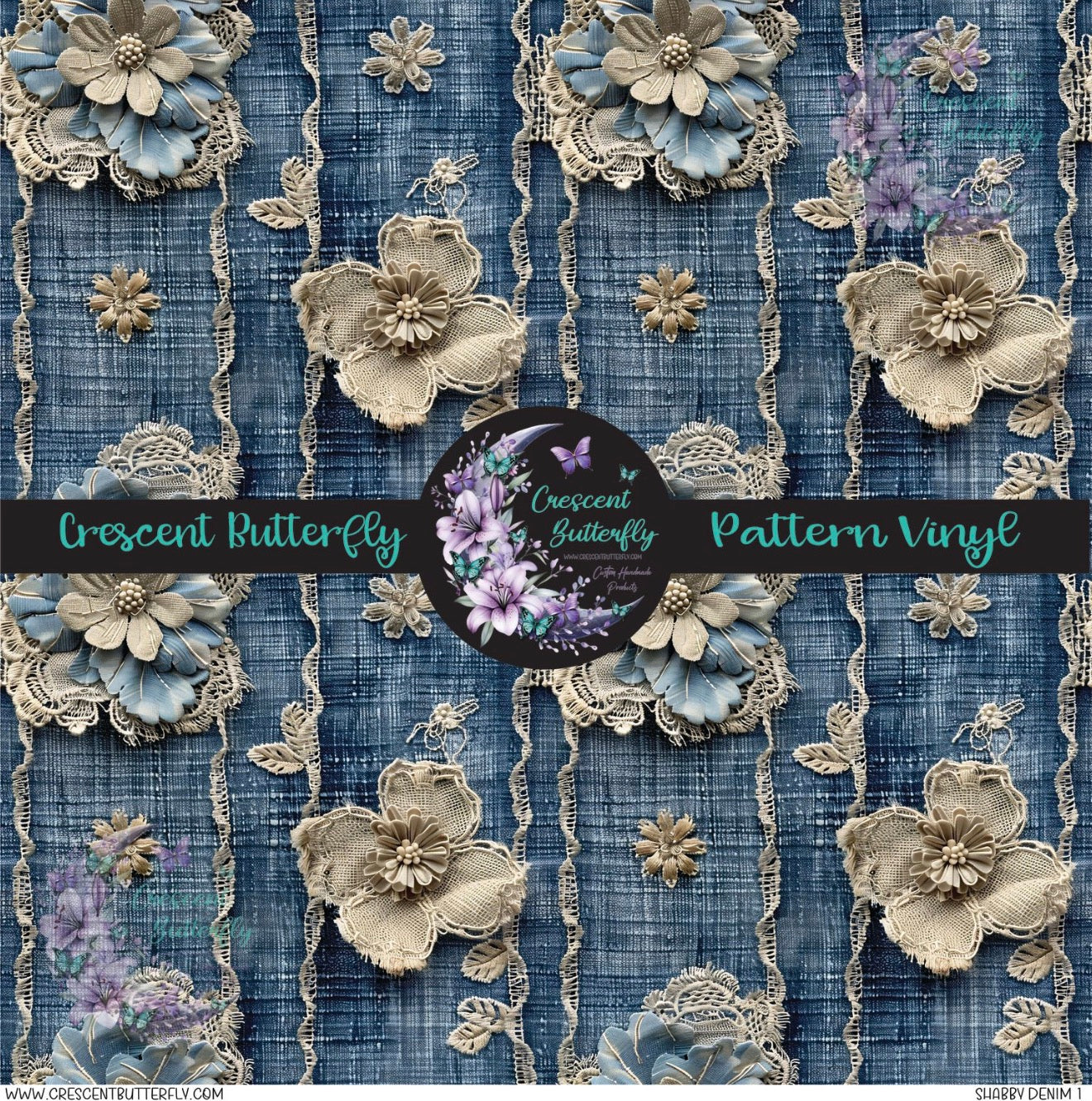 Shabby Denim 1 Printed Vinyl Sheet/Wrap