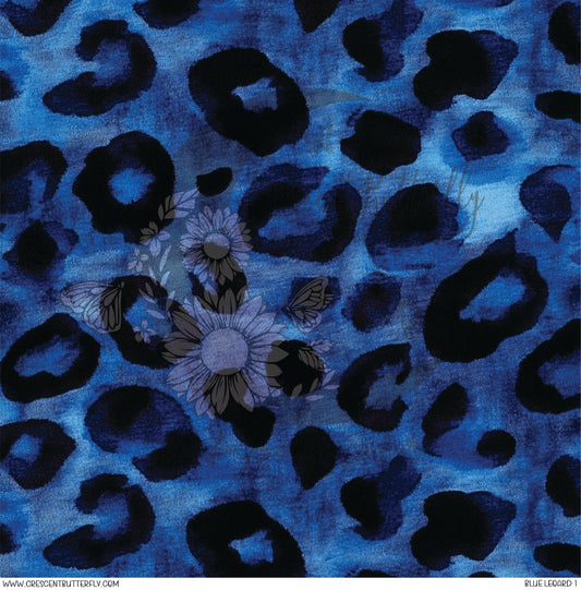 Blue Leopard 1 Printed Vinyl Sheet/Wrap