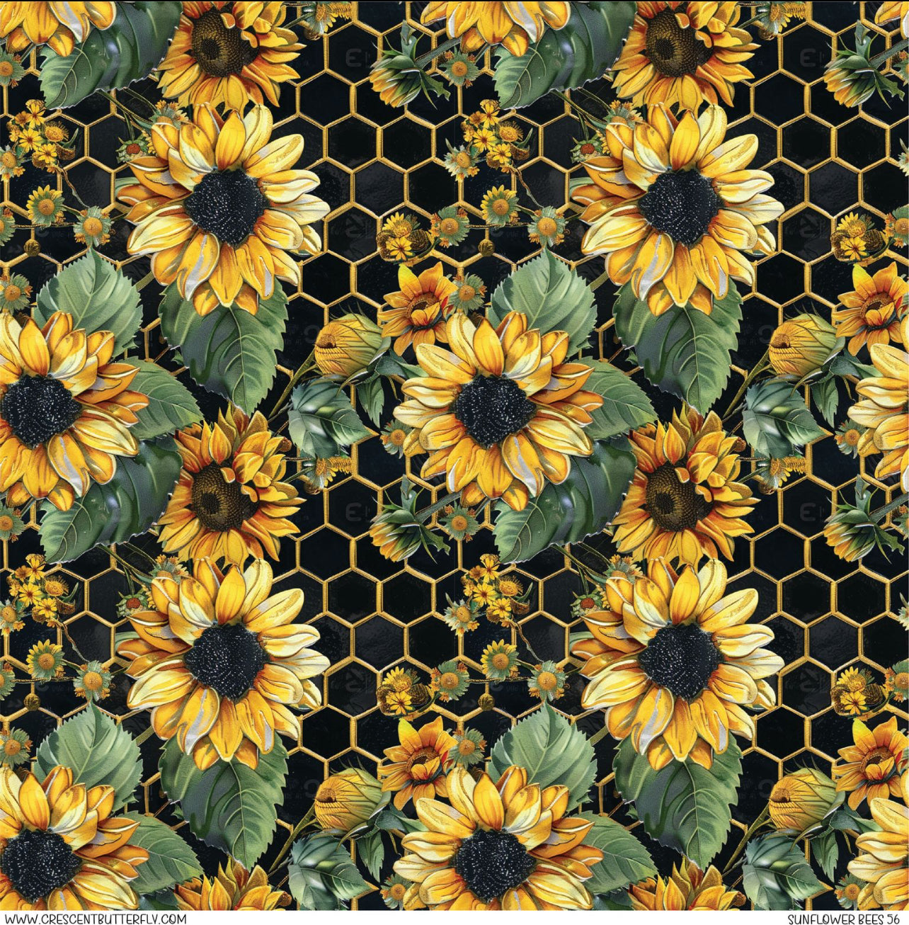 Sunflower Bees 56 Printed Vinyl Sheet/Wrap