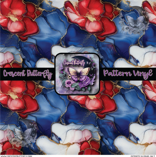 Patriotic Alcohol Ink 7 Printed Vinyl Sheet/Wrap