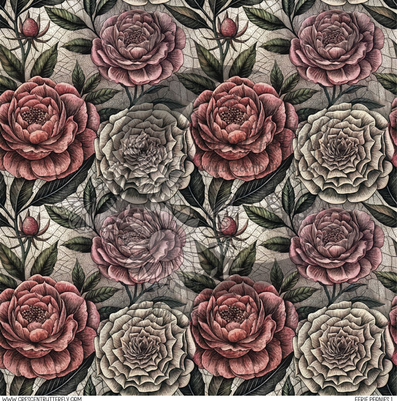 Eerie Peonies 1 Printed Vinyl Sheet/Wrap