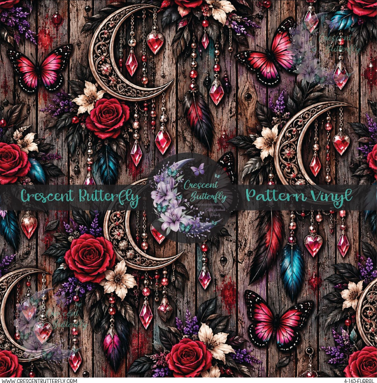 4-165-Floral Printed Vinyl Sheet/Wrap