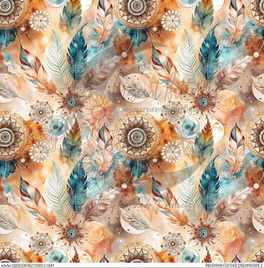 Bohemian Feather Dreamscape 2 Printed Vinyl Sheet/Wrap