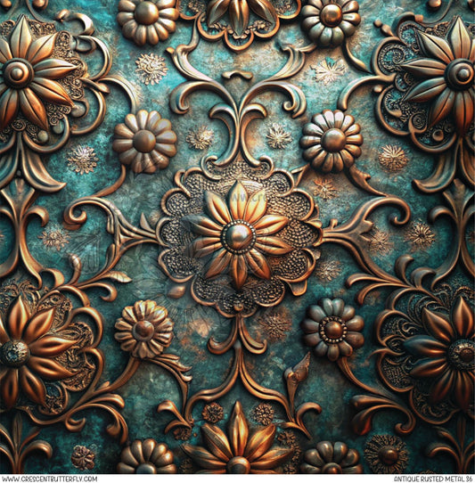 Antique Rusted Metal 36 Printed Vinyl Sheet/Wrap