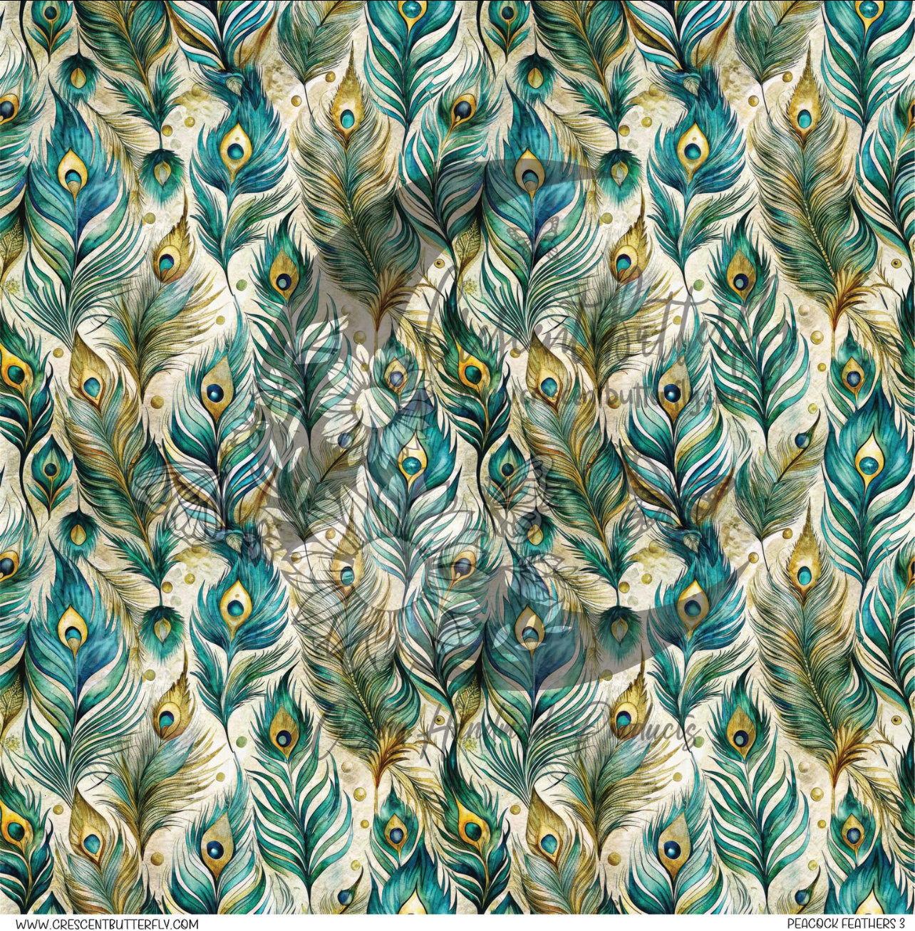 Peacock Feathers 3 Printed Vinyl Sheet/Wrap