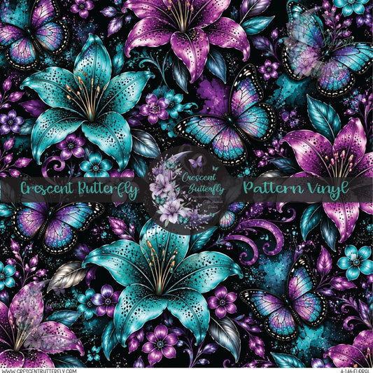 4-146-Floral Printed Vinyl Sheet/Wrap