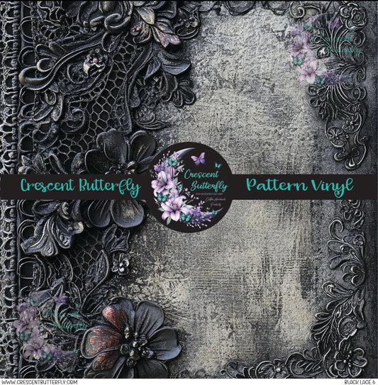 Black Lace 6 Printed Vinyl Sheet/Wrap