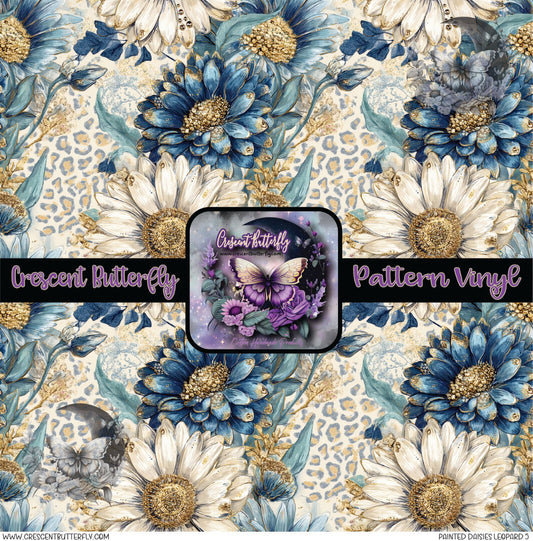 Painted Daisies Leopard 5 Printed Vinyl Sheet/Wrap