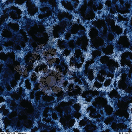 Blue Leopard 2 Printed Vinyl Sheet/Wrap