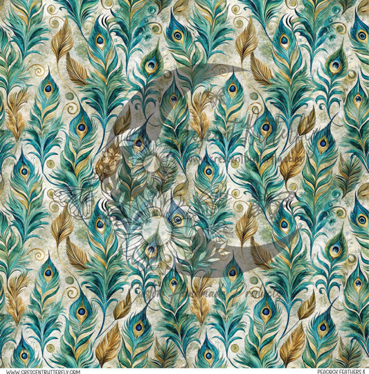 Peacock Feathers 8 Printed Vinyl Sheet/Wrap