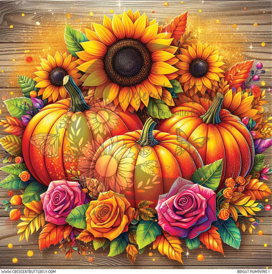 Bright Pumpkins 1 Printed Vinyl Sheet/Wrap