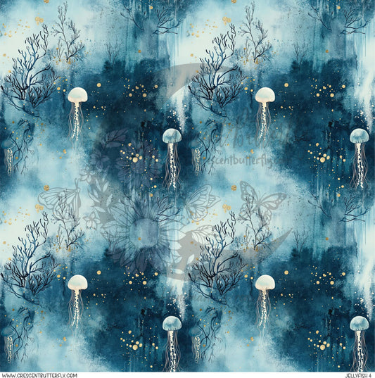 Jellyfish 4 Printed Vinyl Sheet/Wrap