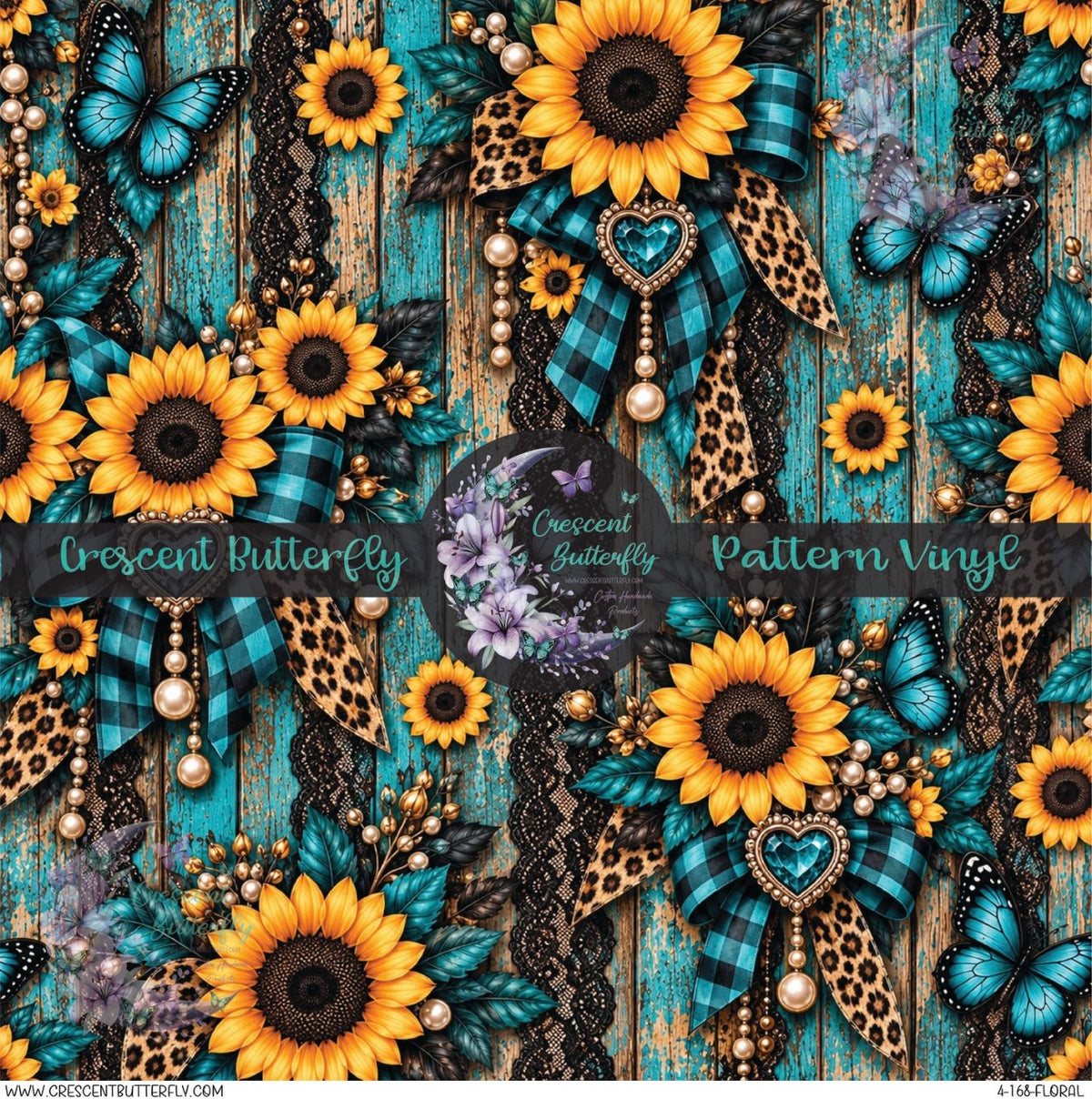 4-168-Floral Printed Vinyl Sheet/Wrap