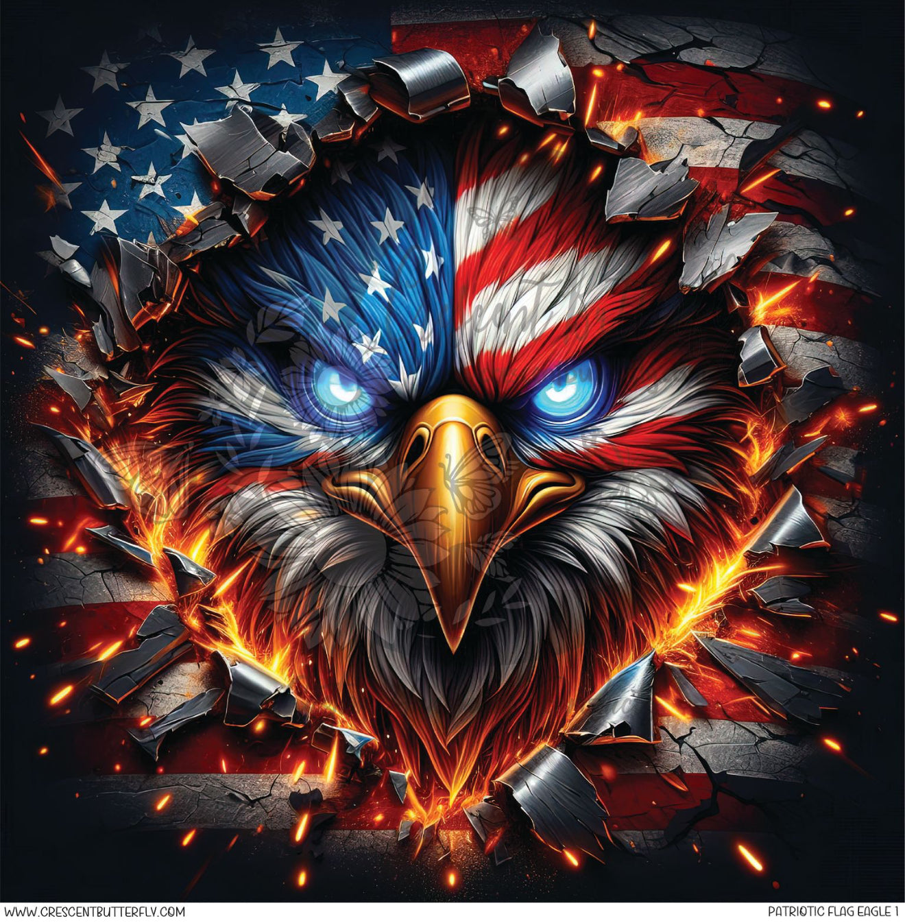 Patriotic Flag Eagle 1 Printed Vinyl Sheet/Wrap