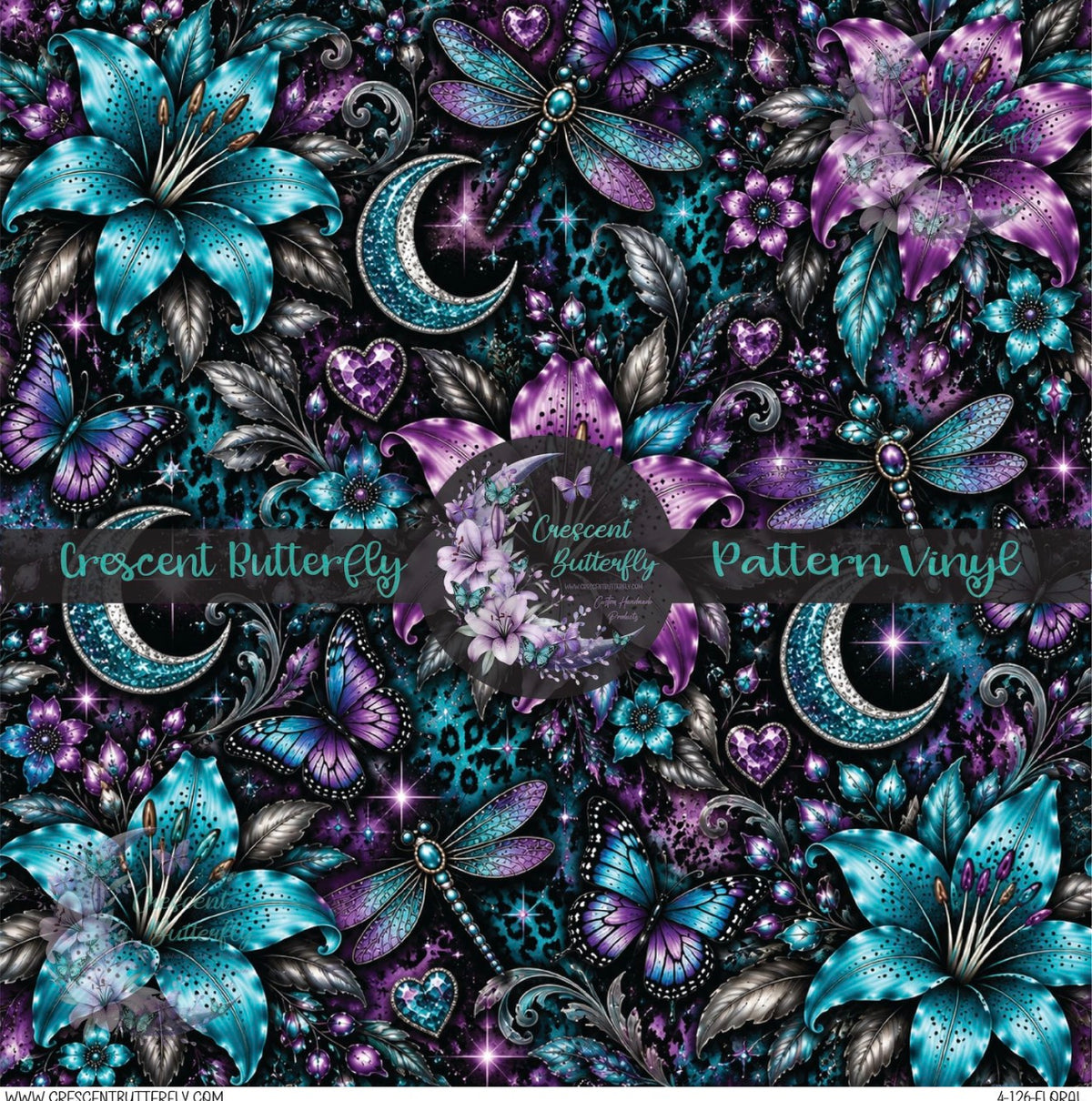 4-126-Floral Printed Vinyl Sheet/Wrap