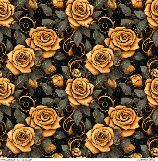 Steampunk Roses 1 Printed Vinyl Sheet/Wrap