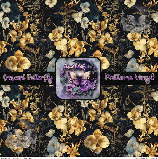 Gold Tropical Luxe 4 Printed Vinyl Sheet/Wrap