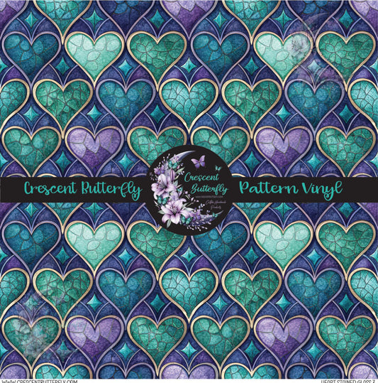 Heart Stained Glass 7 Printed Vinyl Sheet/Wrap
