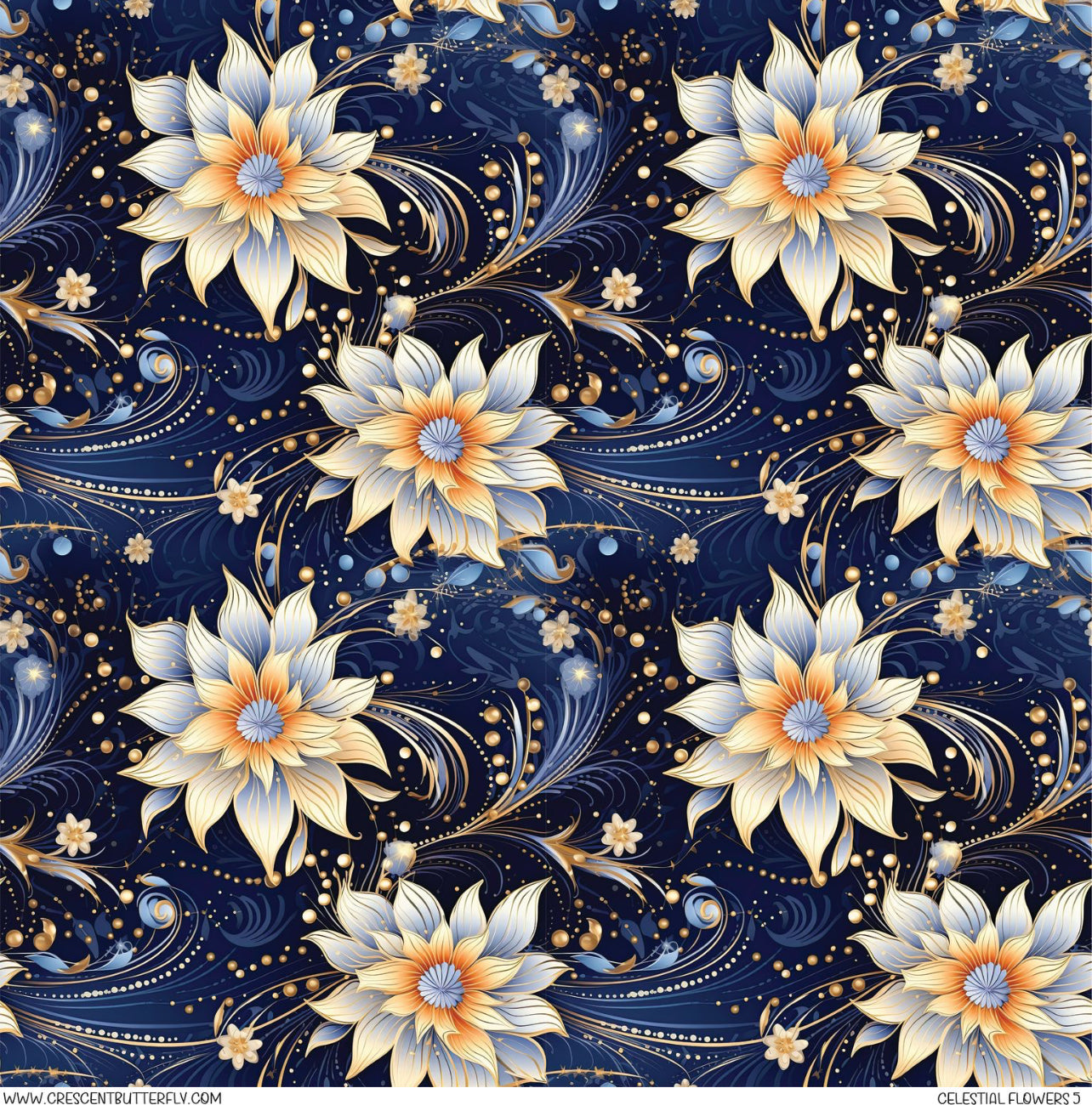 Celestial Flowers 5 Printed Vinyl Sheet/Wrap