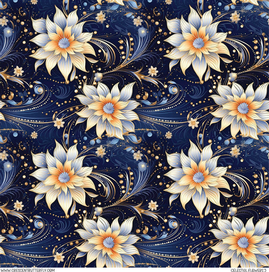 Celestial Flowers 5 Printed Vinyl Sheet/Wrap